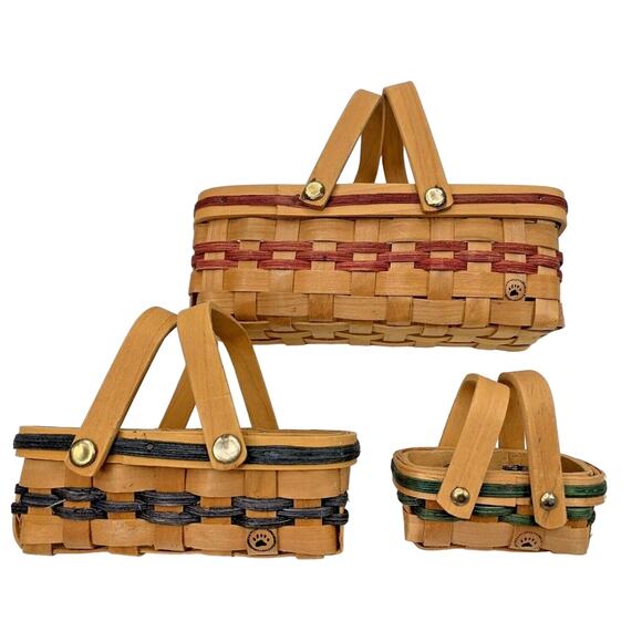 Boyds Bear Collection Aunt Mamie's Bread Baskets Small Medium Large - Picture 2 of 12